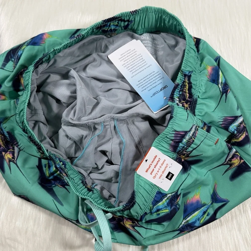 Saxx‎ Men's Size Medium Fish Print Oh Buoy 2N1 Volley 7